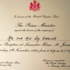 Invitation from the Prime Minister. Image courtesy Janet Roberts.